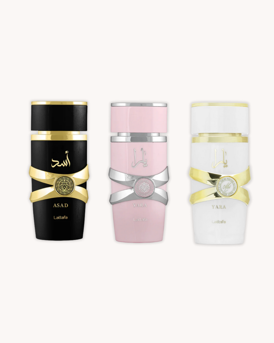 Asad EDP 100ml (Men), Yara EDP 100ml (Women) & Yara Moi EDP 100 ml (Women) - Set of 3