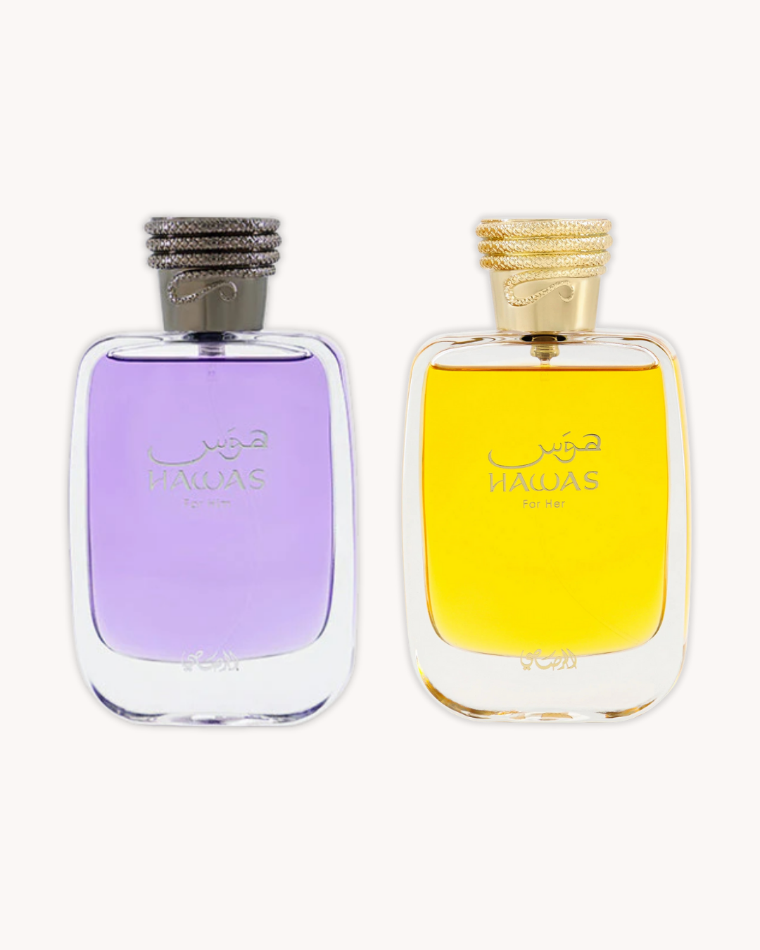 Hawas For Him EDP 100ml (3.4oz) & Hawas For Her EDP 100ml (3.4oz) by Rasasi (Set of 2)