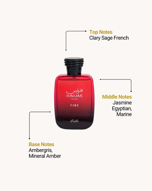 Hawas Fire Eau de Parfum 100ml (3.4oz) by Rasasi — For Men